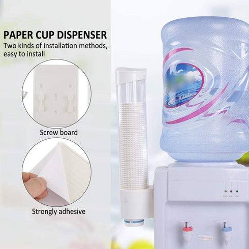 60-80 Cups Paper Plastic Cup Dispenser One Touch Button Cup Holder ((White))...