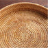 YANGQIHOME Rattan Round Serving Tray, Decorative Coffee Table Tray, Hand Woven Serving Basket with Handles, Ottoman Wicker Fruit/Bread Serving Bas...