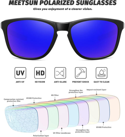MEETSUN Polarized Sports Sunglasses for Women Men Driving Running Cycling Fishing Sun Glasses UV400 Protection...