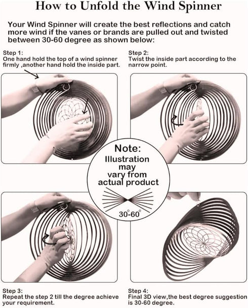 Wind Spinner 12-inch 3D Stainless Steel for Garden Decor, Little Stone - Worth Gift Holiday Decor GWS...