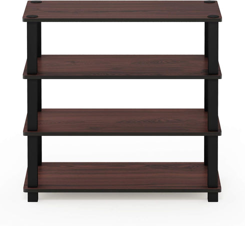 Furinno Turn-S-Tube 4-Tier Shoe Rack, Dark Cherry/Black...