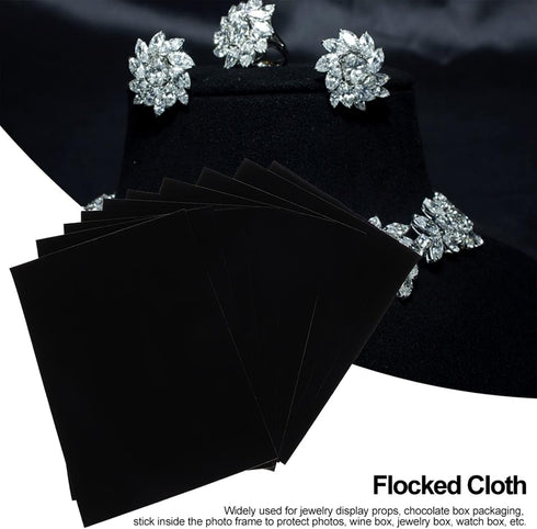 Adhesive Sheet Black Adhesive Back Sheet, 10Pcs Jewelry Box Lint Lining Sticky Flocked Cloth, 11 x 8.3 Inch Self Adhesive Felt Fabric Jewelry Box ...