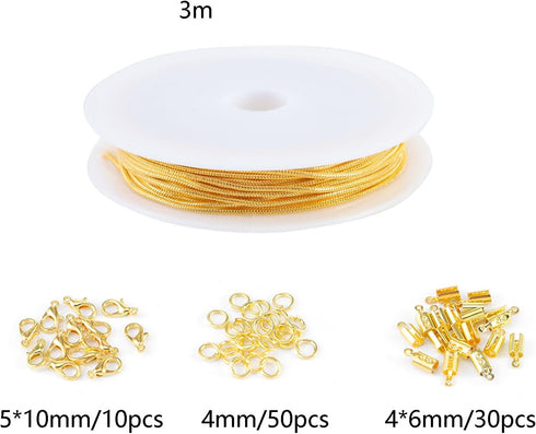 OEMOO 40 Feet Snake Chains Roll, Jewelry Necklace Chain with Jump Rings, Connectors and Lobster Clasps, Necklace Chains for Jewelry Making…...