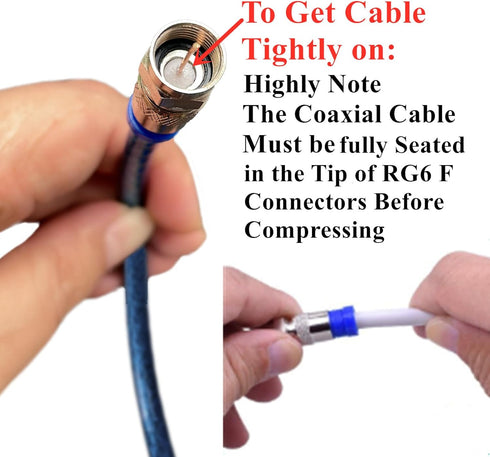 Coax Cable Crimper Tool Kit, rg6 rg59 Coaxial Compression Tool, Wire Stripper, 10pcs RG6 F Connectors...