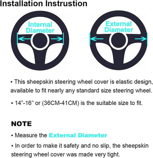 Furry Wool Sheepskin car Steering Wheel Cover for Girls Women Universal car 14 1/2-15 1/2inchs (Lemon Yellow)...