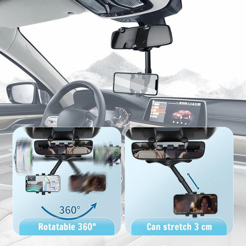 Lifesuny Phone Holder - Satismoon Rearview Mirror Phone Holder for Car, Satismoon Car Phone Holder, 360°Car Rearview Mirror Phone Holder, Soporte ...
