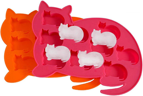 Cat Silicone Ice Cube Tray & Treat Mold - 2 Pack, Perfect for Cat Lovers & Gifts on Special Days...