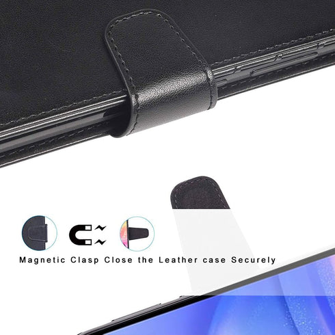 for Samsung Galaxy A05s Case, with Screen Protector,PU Leather Wrist Strap Card Slots Shockproof Protective Flip Cover Phone Wallet Case for Samsu...