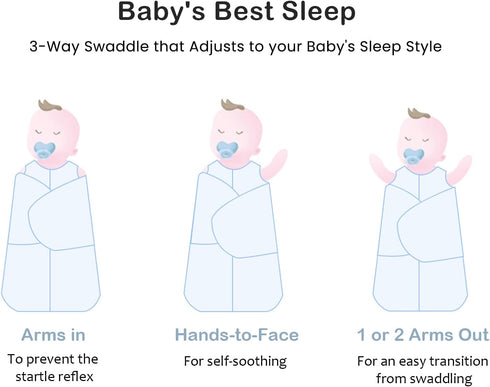 Baby Sleep Sack Swaddle with 2-Way Zipper 100% Cotton 3 Ways to Wear Adjustable Wearable Blanket Baby Swaddle Sleep Sack...