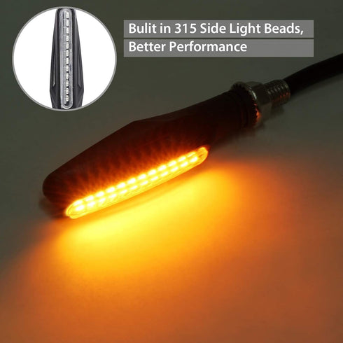 Justech 4 PCS 12LEDs Motorcycle Indicators Amber, 12V Flowing Turn Signal Lights, Motorbike Turning Indicators Led Turn Signals Kit Blinkers for M...