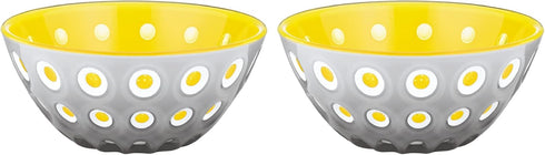 Guzzini Le Murrine 4.7" Bowl (Set of 2) - Grey & Yellow - 3 Color Technology, Chip Resistant & Unbreakable, Reusable, BPA-Free, Cereal, Soup, Frui...