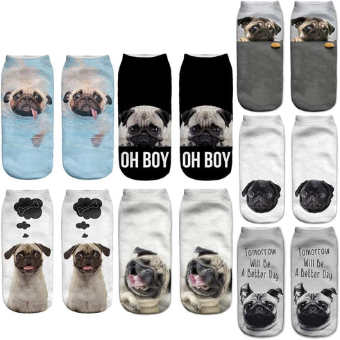 7 Pairs Funny Dog Ankle Socks Novelty Animal No Show Socks for Women...