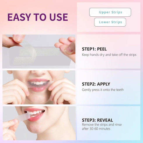 Coconut Whitening Strips,Enamel Safe Non-Slip Whitening Strips for Sensitive Teeth,18 Treatments Teeth Whitening Kit...
