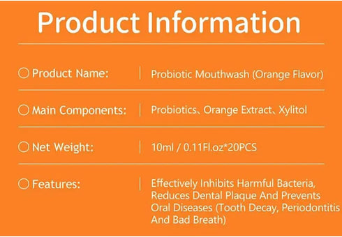 Probiotic Mouthwash Removes Tooth Stains Soft Cool Mouth Feeling Protect Clean Deodorant Teeth 0.11fl.oz X 20pcs (Grape - Repair Gums & Fresh Brea...