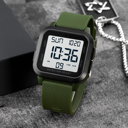 Mens Sport Digital Watches, Waterproof Outdoor Sport Watch with LED Backlight/Alarm/Countdown Timer/Dual Time/Stopwatch/12/24H Wrist Watches for M...