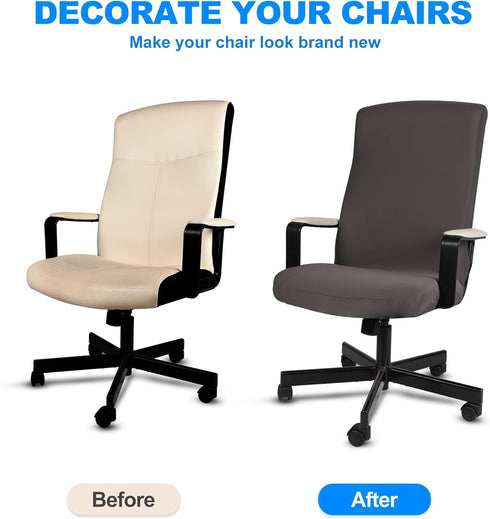 Stretch Office Chair Cover, Soft Comfortable Computer Chair Covers with Durable Zippers, Universal Boss Chair Cover, Elastic Washable Office Chair...