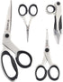 Premium Sewing Scissors Bundle, 8" Heavy Duty Fabric Scissors, 5" Embroidery Scissors, 4" Small Detail Scissors, 5" Thread Snips, Tailoring, Dress...