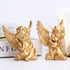 2 Pack Resin Cherubs Gold Angel Statue Figurine, Garden Sleeping Cherub Statue Sculpture Indoor Outdoor Home Decoration, Cute Adorable Angle Sculp...