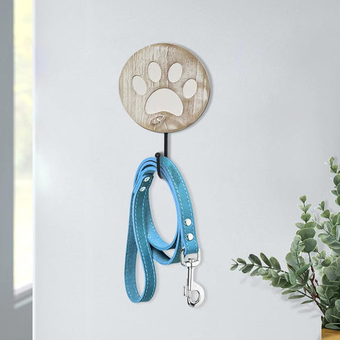 Vintage Style Dog Paw Wall Mounted Dog Leash Hooks Rustic Farmhouse Leash Holder Hook for Dog Leash on Wall...