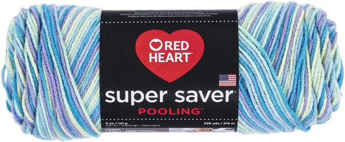RED HEART Super Saver Yarn, Pooling - Stillwater, 9.5 x 3.5 x 3.5...