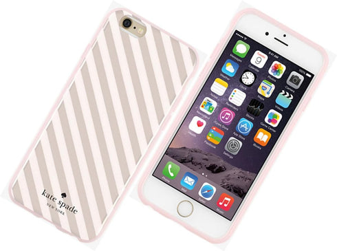 Kate Spade Flexible Hardshell Case for Iphone 6/6s - Rose Gold Diagonal Stripe...