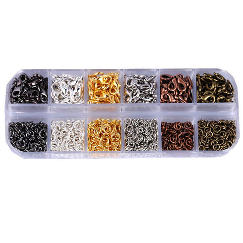 1 Set 972 Pieces Jewelry Findings Kit for Jewelry Making Supplies and Necklace Repair Jewelry Making Starter Kit with Open Jump Rings Lobster Clas...