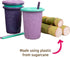The First Years GreenGrown Reusable Spill-Proof Straw Cups – Toddler Straw Cup – 6 Pack – Purple/Teal...