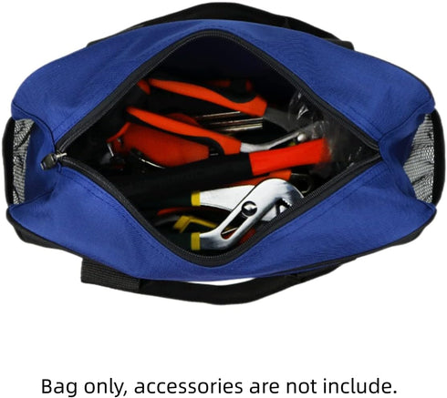 14-Inch Tool Bag, Large Capacity Wide Mouth Tool Bag for Men, Portable Zippered Handbag, Heavy Duty Waterproof Tool Tote Storage Bag for Electrici...