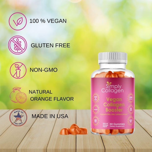 Simply Collagen® Vegan Collagen Booster Gummies for Women & Men - Promotes Youthful & Beautiful Skin, Hair, Nails & Lashes - Key Amino Acids & Ant...