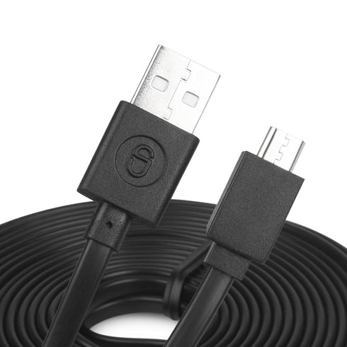 Long Micro USB Cable 25ft - USB to Micro USB Black Cable for PS4 Controller and Security Camera 2pack...