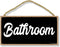 Honey Dew Gifts Black Bathroom 10 inch by 5 inch Hanging Wall Art, Decorative Wood Sign Home or Office Bathroom Door Decor, 75448...
