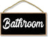 Honey Dew Gifts Black Bathroom 10 inch by 5 inch Hanging Wall Art, Decorative Wood Sign Home or Office Bathroom Door Decor, 75448...