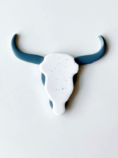 Polymer Clay Cookie Cutters – The Clayful Co Bessie Cow Skull Pack Set of 2 – Plastic Cutter for Jewelry and Earring shapes...