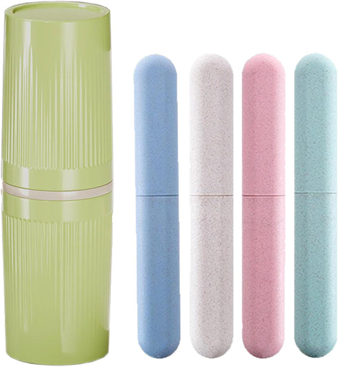 Travel Toothbrush Holder Toothbrush Toothpaste Travel Storage Cup Portable Travel Toothbrush Case Toothbrush Cup for Travel/Hotel/Camping -5 packs...