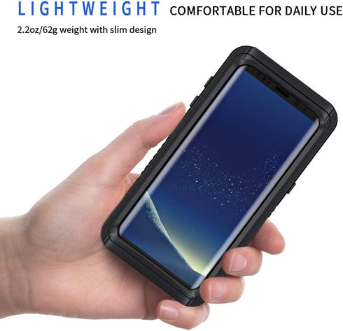 Lanhiem for Samsung Galaxy S8+ Plus Case, IP68 Waterproof Dustproof Case with Built-in Screen Protector, Rugged Full Body Shockproof Protective Ph...