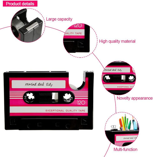 YXQ Fun Tape Dispenser Novelty Unique Pen Dispenser Cool Retro Desk Accessories?Pink...