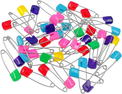 Kinteshun Baby Safety Pins,Kid Secure Clips Diaper Bib Nappy Pin with Safe Lock(50pcs,1.6 inches,7 Assorted Candy Colors)...