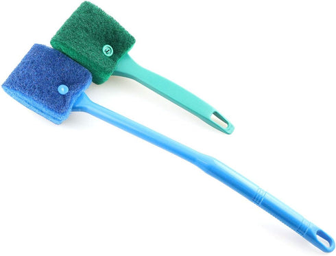 LQ Industrial 2PCS Fish Tank Cleaning Brush 2 Colors Aquarium Fish Tank Double Sided Cleaning Sponge Brush...