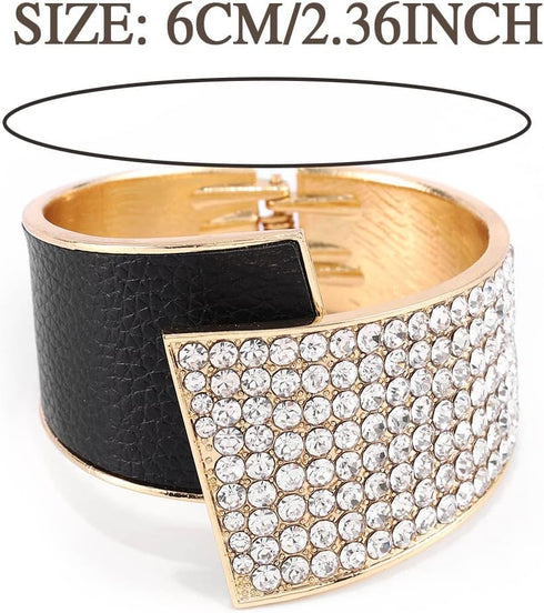 ELABEST Stylish Rhinestone Bracelet Cuff Bracelets Stretch Bracelets Sparkly Hand Chain Wedding Parties Jewelry Accessories for Women...
