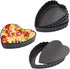 Mini Tart Pan Set of 6 Non-Stick 4 Inch Heart-shaped Quiche Pan with Removable Bottom Tart Pan for Pies, Quiche Bakeware, Muffin Molds, Cake Bakin...