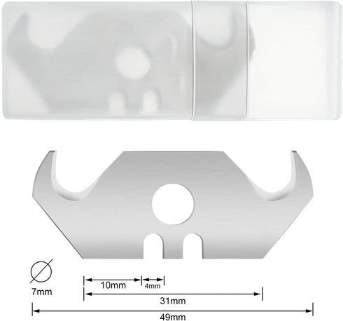 Utility Hook Blades Steel Hook Razor Blades Knife Blades for Roofing and Carpet with Plastic Box (90 Pieces)...