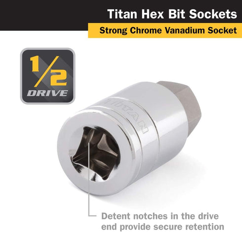 Titan Tools - 3/8 Dr 20Mm Hex Bit Socket (15620)...