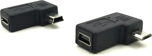 Duttek 90 Degree Micro USB to Mini USB Combo Adapter, Right Angle Mini USB Male to Micro USB Female Adapter Easy to Carry 1 Pack...