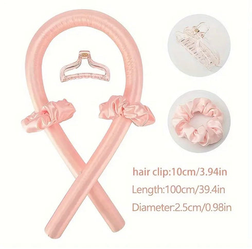 Heatless Curling Set - Satin Hair Rollers for Overnight Curls - Heatless Hair Curlers with Headband - Gentle and Effective Hair Care...