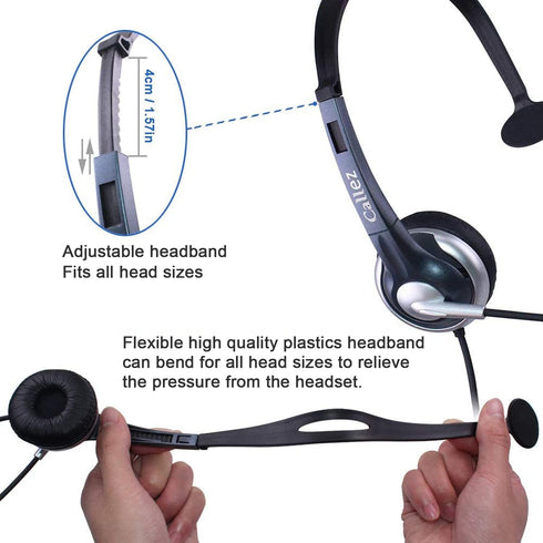 Callez 3.5mm Cell Phone Headset, Mono Computer Headset with Noise Cancelling Microphone, Compatible with iPhone Samsung Huawei Smartphones Laptop ...