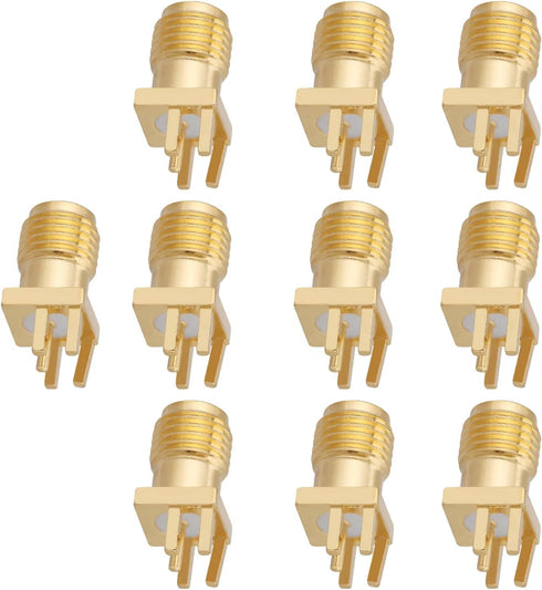 10Pcs SMA Female Jack Connector Brass PCB Clip Mount SMA Female Base...