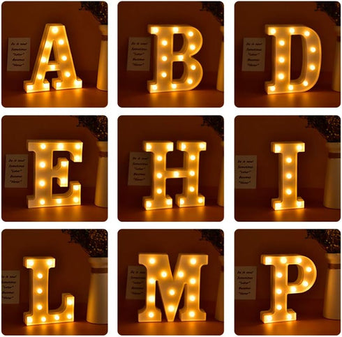 ODISTAR LED Light Up Marquee Letters, Battery Powered Sign Letter 26 Alphabet with Lights for Wedding Engagement Birthday Party Table Decoration b...