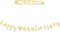 LINGTEER Happy Anniversary Gold Glitter Heart Bunting Banner Perfect for Wedding Anniversary Party Decorations....