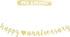 LINGTEER Happy Anniversary Gold Glitter Heart Bunting Banner Perfect for Wedding Anniversary Party Decorations....