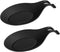 DOITOOL 2PCS Black Silicone Spoon Rests for Kitchen Counter Stove Top, Silicone Spoon Holder for Stove Top Countertop Spatula Ladle Spoon Utensil ...